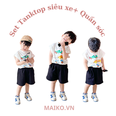 Set tanktop in hinh sieu xe-80-140-Trắng