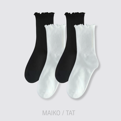 TẤT TEEN TRẮNG CỔ BÈO BÉ GÁI