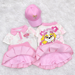 SET CHÂN VÁY XẾP LY + ÁO POLO KÈM MŨ SIZE 90-150