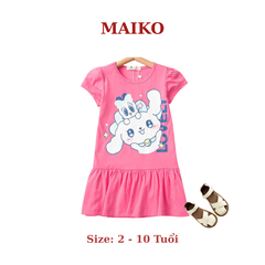 Váy cotton in hình Bé Gái 2 - 10 Tuổi