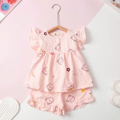 Bộ cotton xốp bé gái 3- 8 tuổi
