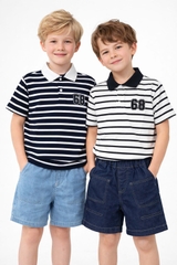 ÁO POLO CỘC TAY SỌC KẺ BÉ TRAI 4-14 TUỔI