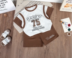 BỘ COTTON BÉ TRAI PLEYER 75 SIZE 1-7 TUỔI