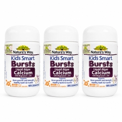Combo 3 Hũ Nature's Way Kids Smart Bursts Liquid Algae Calcium With Magnesium + Zinc 30 viên
