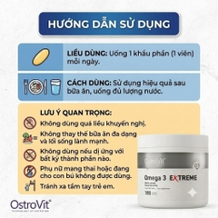 Dầu Cá Cô Đặc Hàm Lượng Cao Ostrovit Omega 3 Extreme (90 Viên & 180 Viên)