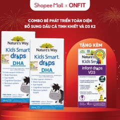 Combo Nature's Way 2 Hộp DHA Drops và 1 Hộp Kids Smart Infant Drops VD3