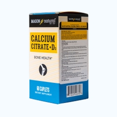 Viên uống MASON NATURAL CALCIUM CITRATE + D3 Hỗ Trợ Xương Chắc Khỏe Hộp 60 viên