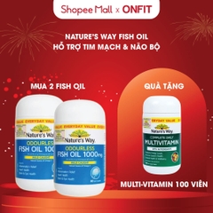 Combo 2 Nature's Way Odourless Fish Oil 80 viên + Multi Vitamin 100 viên