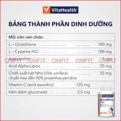 Viên Hỗ Trợ Sáng Da VitaHealth GlutaWhite Plus (30 Viên)