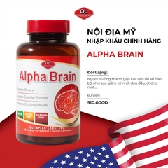 Viên uống Alpha Brain Olympian Labs hỗ trợ tuần hoàn máu, cải thiện trí nhớ (60 viên)