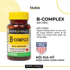 Viên uống bổ sung Vitamin B hoàn chỉnh, Mason Natural B-Complex, 100 viên