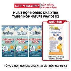 Combo 3 Hộp Nordic Naturals Children DHA Extra, 1 Hộp Nature's Way Vitamin D3 K2