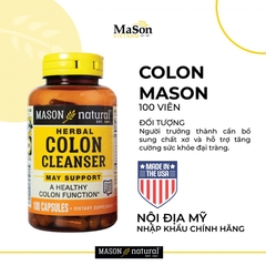 Viên uống Colon Herbal Cleanser hỗ trợ sức khỏe đại tràng, bổ sung chất xơ, 100 viên