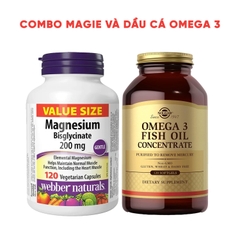 Combo Webber Magnesium Bisglycinate và Solgar Omega 3