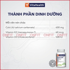 VitaHealth Calcium K2 D3 (30 Viên)