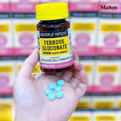 Viên uống sắt hữu cơ Mỹ, Mason Natural Ferrous Gluconate, 100 viên