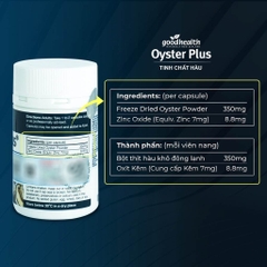 Viên Tăng Cường Sinh Lực Phái Nam Oyster Plus Goodhealth (60 viên) Bổ Sung Hàu và Kẽm