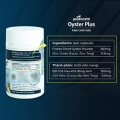 Viên Tăng Cường Sinh Lực Phái Nam Oyster Plus Goodhealth (60 viên) Bổ Sung Hàu và Kẽm