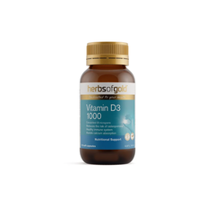 Viên Uống Herbs of Gold Vitamin D3 1000 Bổ Sung Vitamin D (Lọ 120 Viên)