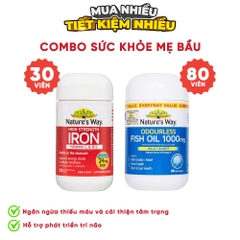 Combo Nature's Way High Strength Iron và Odourless Fish Oil 1000mg