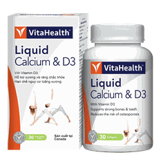 Viên Canxi D3 K2 VitaHealth Liquid Calcium & D3 (30 Viên)