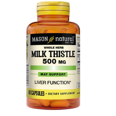 Viên uống Mason Natural Milk Thistle 500mg hỗ trợ giải độc bảo vệ sức khỏe gan, 60 viên