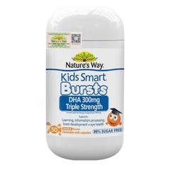 Viên Dầu Cá Hàm Lượng Cao Cho Bé Nature's Way DHA 300mg Triple Strenght (50 Viên)