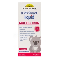 Siro Vitamin Tổng Hợp & Sắt Cho Bé Nature's Way Kids Smart Liquid Multi + Iron (200ml)