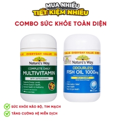 Combo Nature's Way Complete Daily Multivitamin 100 Viên và Odourless Fish Oil 1000mg
