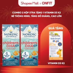 Combo Nordic Naturals 2 Hộp Children's DHA Xtra và 1 Hộp Nature's Way Vitamin D3 K2