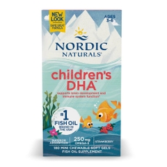 Viên Dầu Cá Vị Dâu Cho Bé Nordic Naturals Children's DHA (180 Viên)