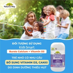 Nature’s Way Kids Smart Calcium + Vitamin D3 Burstlets 50 Viên