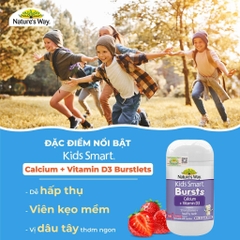 Nature’s Way Kids Smart Calcium + Vitamin D3 Burstlets 50 Viên