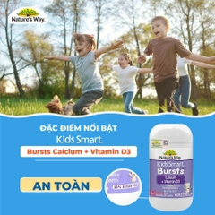 Nature’s Way Kids Smart Calcium + Vitamin D3 Burstlets 50 Viên