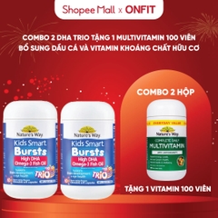Combo Natures Way 2 Hộp DHA Trio, 1 Hộp Daily Multivitamin 100 Viên
