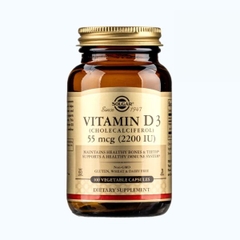 Solgar Vitamin D3 2200IU Hỗ Trợ Xương (Chai 100 Viên)