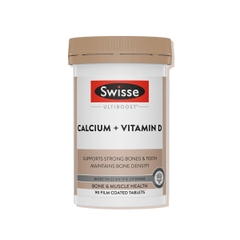 Viên uống SWISSE Ultiboost Calcium + Vitamin D giúp hỗ trợ giảm nguy cơ loãng xương (Hộp 90 viên)