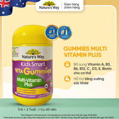 Kẹo dẻo Nature's Way Vita Gummies MultiVitamin Plus Bổ sung Vitamin & Khoáng Chất 60 viên