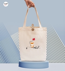 Túi Tote vải canvas hình chú Sóc nhỏ