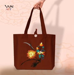 Túi Tote vải canvas họa tiết hoa