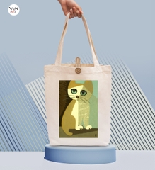 Túi Tote vải canvas hình con mèo