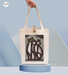 Túi Tote vải canvas hình con mèo