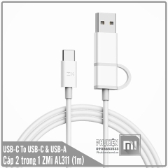 Cáp ZMI 2 trong 1, Type-C to Type-C & USB-A , AL311 (1met)