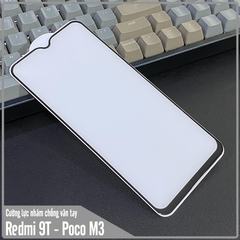 Kính cường lực cho Xiaomi Redmi 9T - Poco M3 chống vân tay Full viền Đen