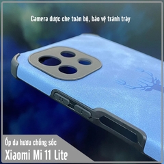 Ốp lưng cho Xiaomi Mi 11 Lite 4G - 5G da hươu 4 góc chống sốc