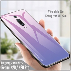 Ốp lưng Xiaomi Redmi K20 / K20 Pro gương cứng 2 màu Ver 2 , viền TPU dẻo đen