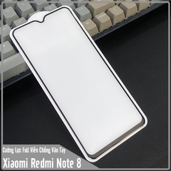 Kính cường lực Xiaomi Redmi Note 8 chống vân tay Full viền Đen