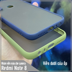 Ốp lưng cho Xiaomi Redmi Note 8 trong nhám viền màu che camera