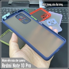 Ốp lưng cho Xiaomi Redmi Note 10 Pro nhám viền màu che camera