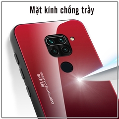 Ốp lưng cho Xiaomi Redmi 9A gương cứng 2 màu Gradient Ver 2 , viền TPU dẻo đen